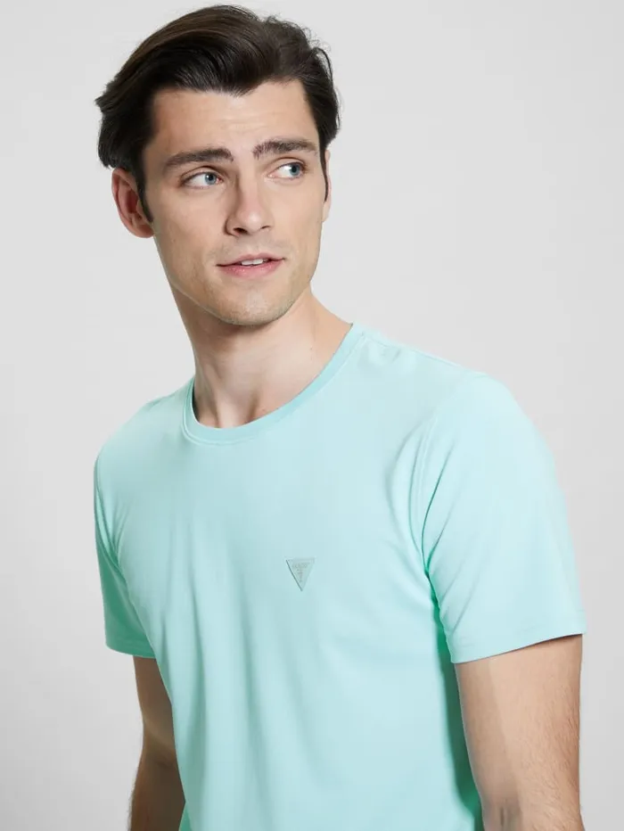 GUESS T Shirts and Tanks TechStretch Patch Tee Turquoise 8211 Men