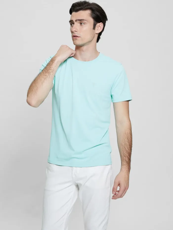 GUESS T Shirts and Tanks TechStretch Patch Tee Turquoise 8211 Men
