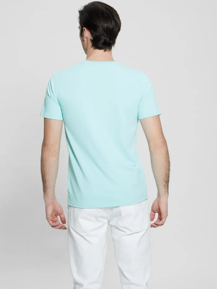 GUESS T Shirts and Tanks TechStretch Patch Tee Turquoise 8211 Men