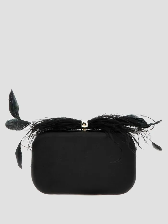 GUESS The It Bag Keyah Feather Top Clutch White 8211 Unisex