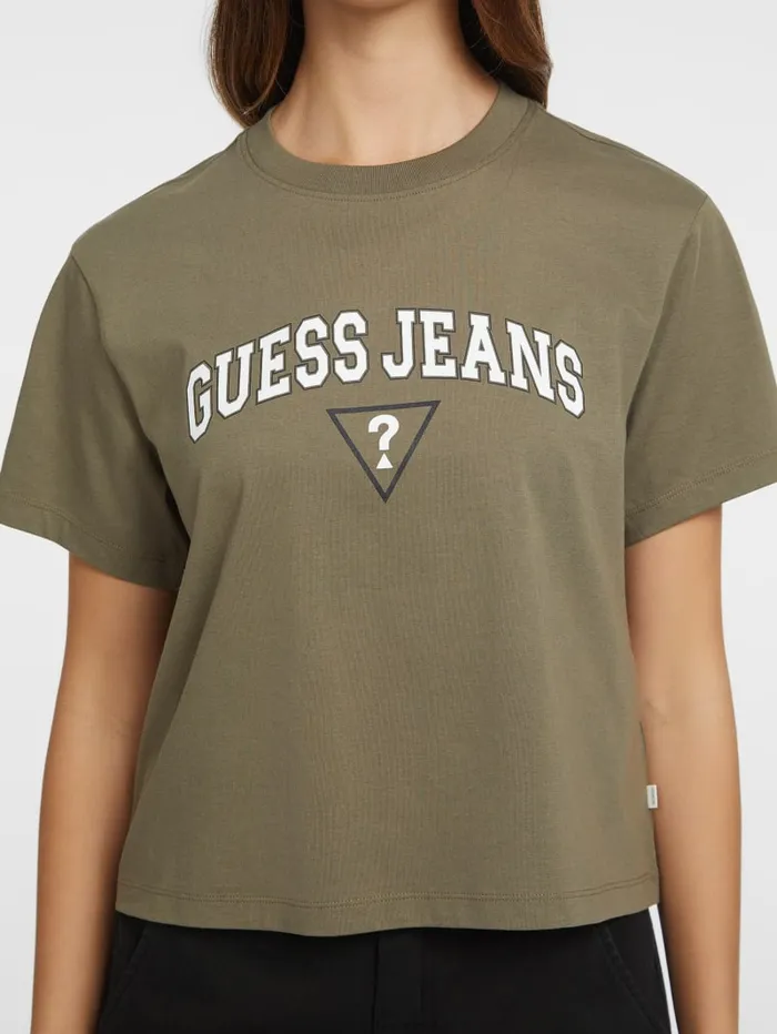 GUESS Tops Boxy Logo Tee Green 8211 Women