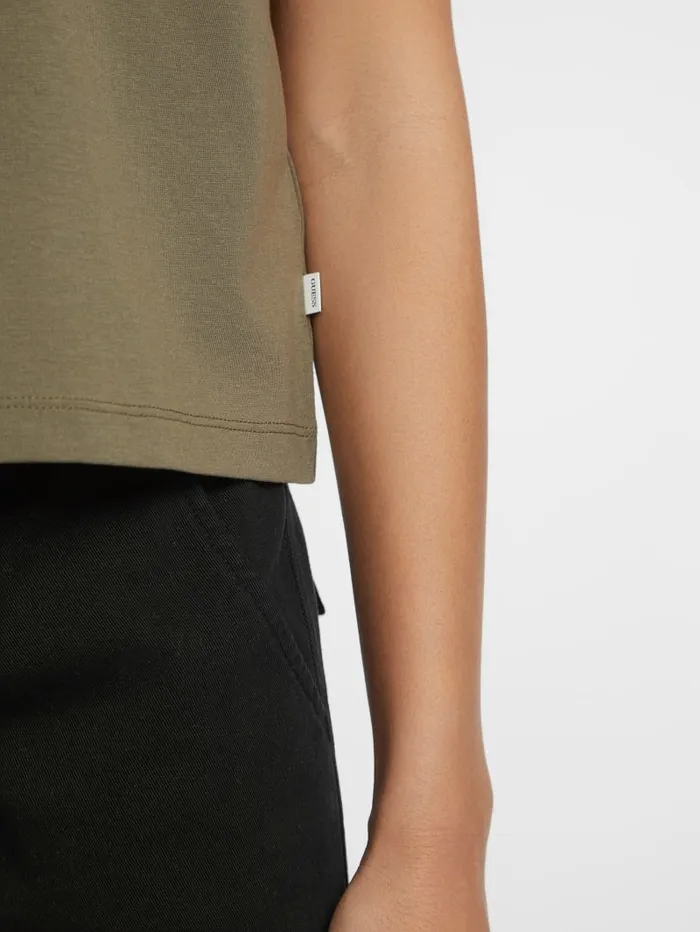 GUESS Tops Boxy Logo Tee Green 8211 Women