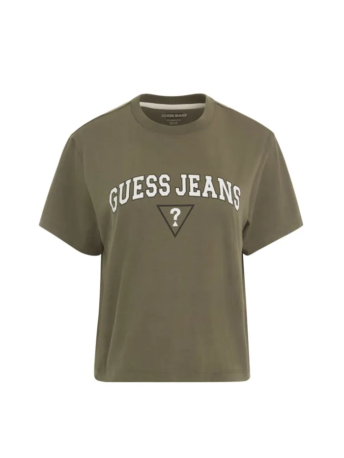 GUESS Tops Boxy Logo Tee Green 8211 Women