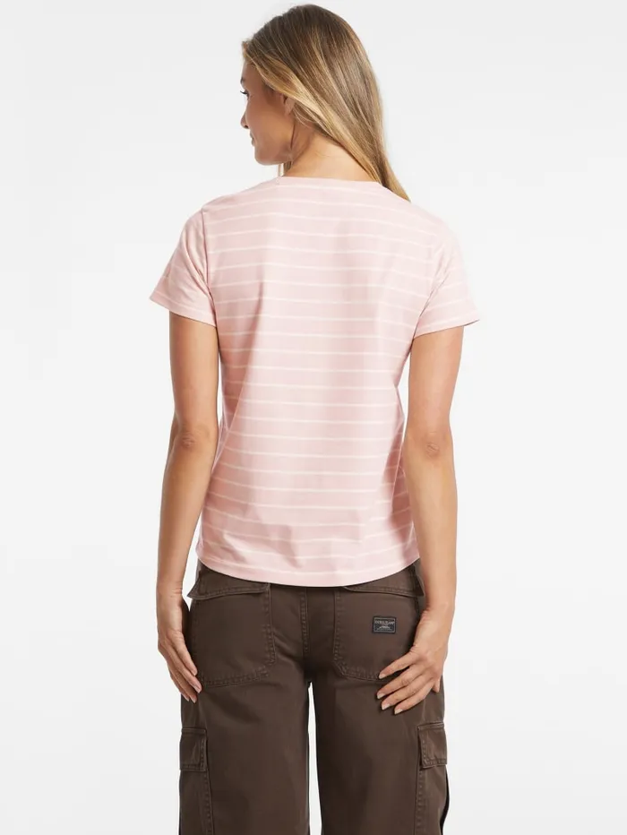 GUESS Tops Classic Embroidered Logo Striped Tee Red 8211 Women