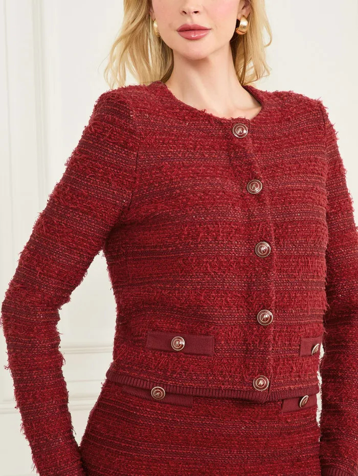 GUESS Tops Eco Amelia Boucl Cardigan Sweater Red 8211 Women