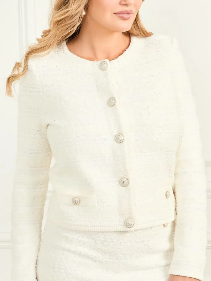 GUESS Tops Eco Amelia Boucl Cardigan Sweater Red 8211 Women