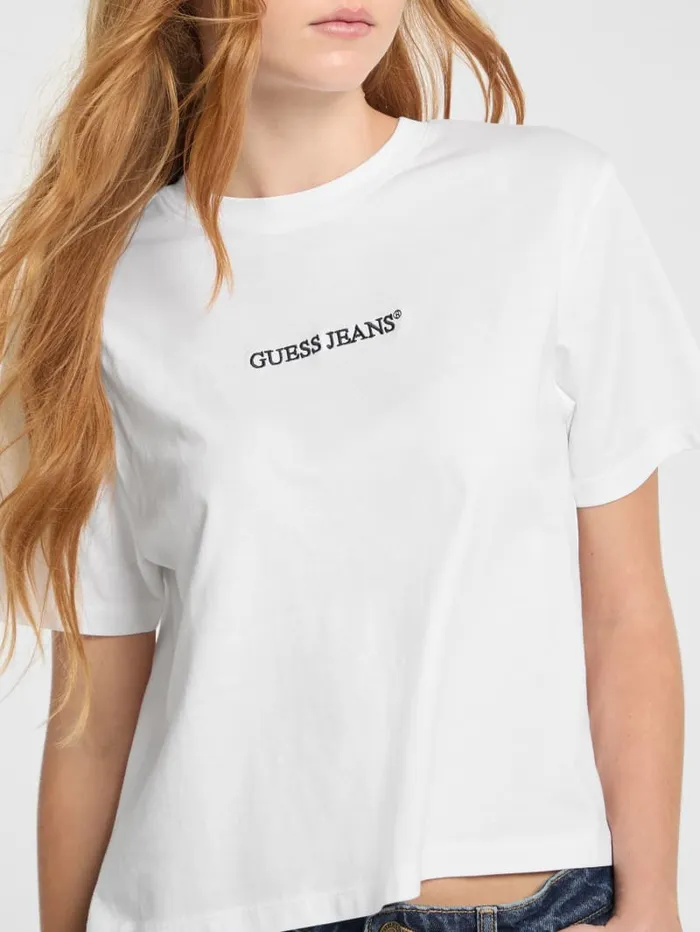 GUESS Tops Eco Crewneck Logo Tee White 8211 Women