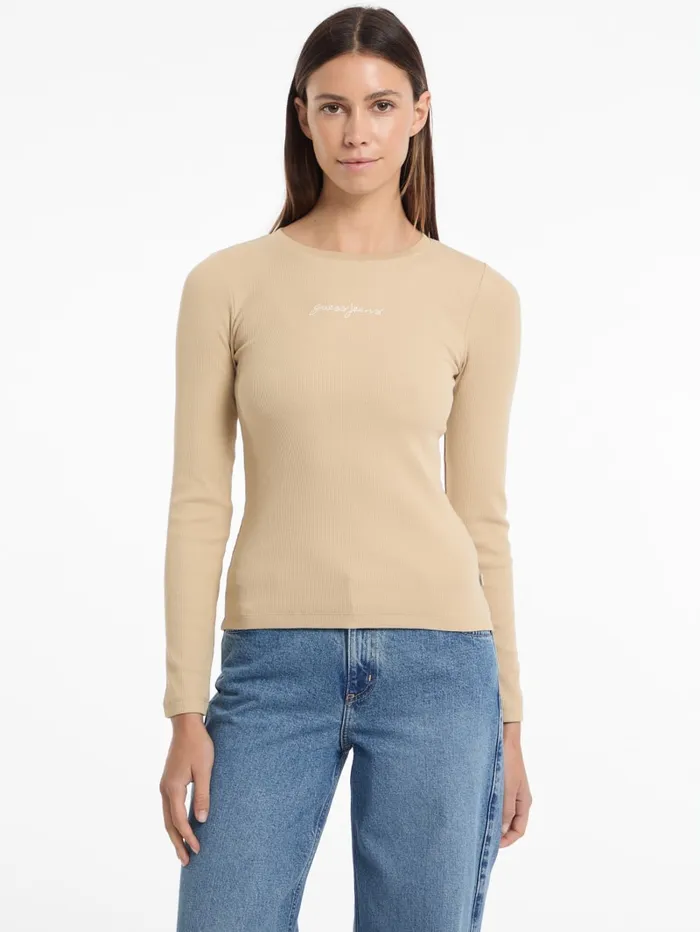 GUESS Tops Eco Crewneck Logo Tee White 8211 Women