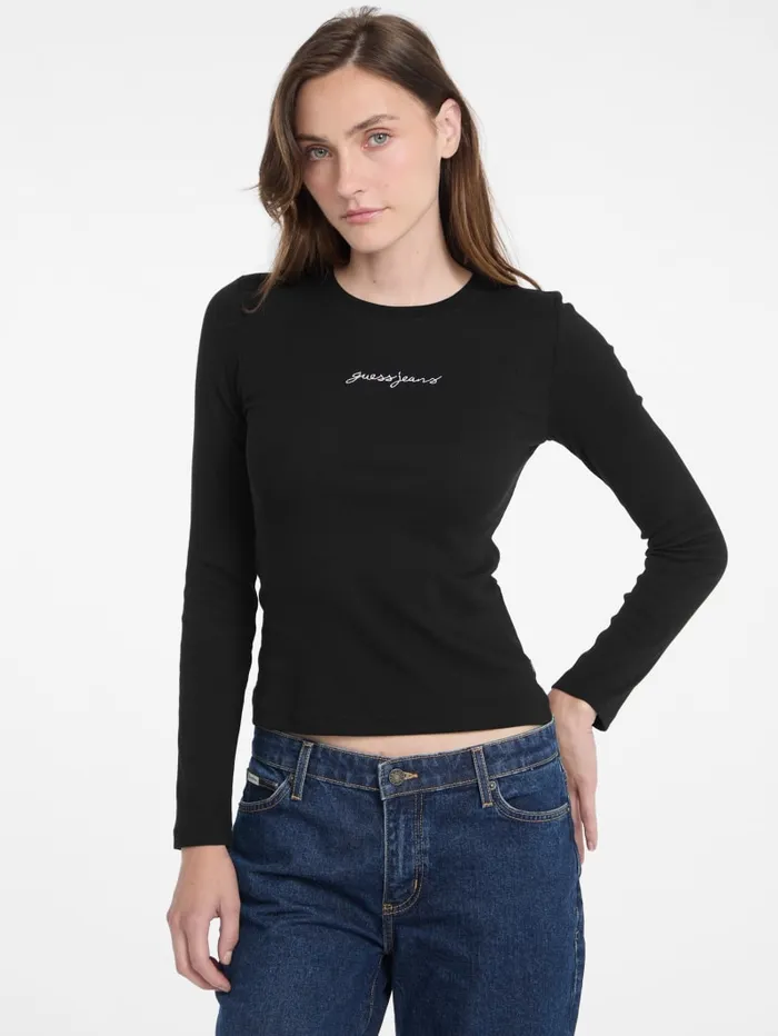 GUESS Tops Eco Crewneck Logo Tee White 8211 Women