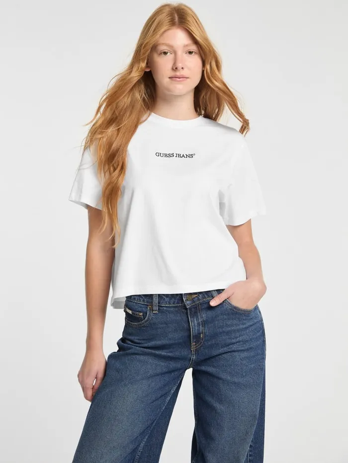 GUESS Tops Eco Crewneck Logo Tee White 8211 Women
