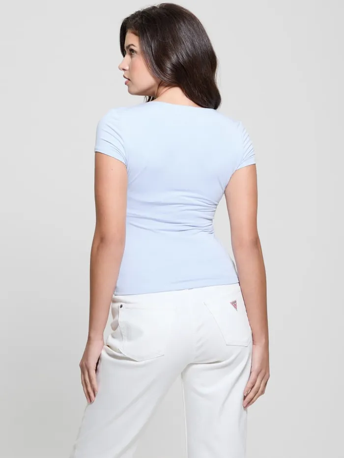 GUESS Tops Eco Rayla Ruched Top White 8211 Women