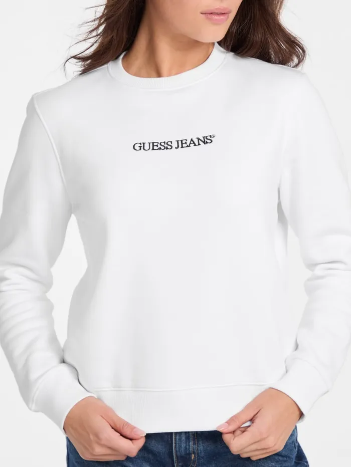 GUESS Tops Embroidered Logo Sweatshirt White 8211 Women