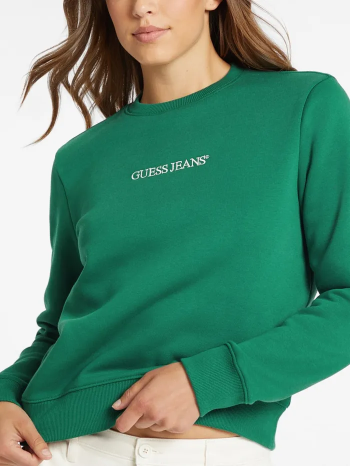 GUESS Tops Embroidered Logo Sweatshirt White 8211 Women
