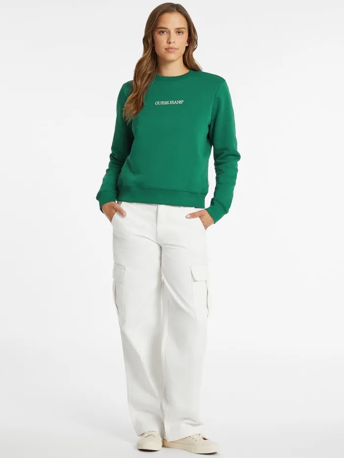 GUESS Tops Embroidered Logo Sweatshirt White 8211 Women