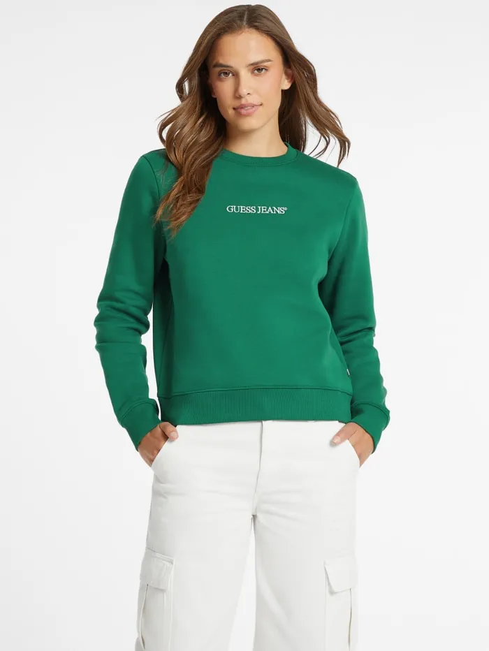 GUESS Tops Embroidered Logo Sweatshirt White 8211 Women