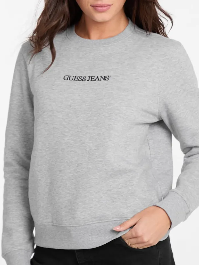 GUESS Tops Embroidered Logo Sweatshirt White 8211 Women
