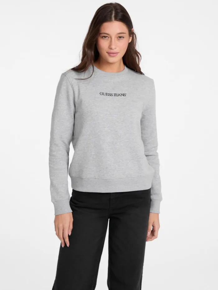GUESS Tops Embroidered Logo Sweatshirt White 8211 Women