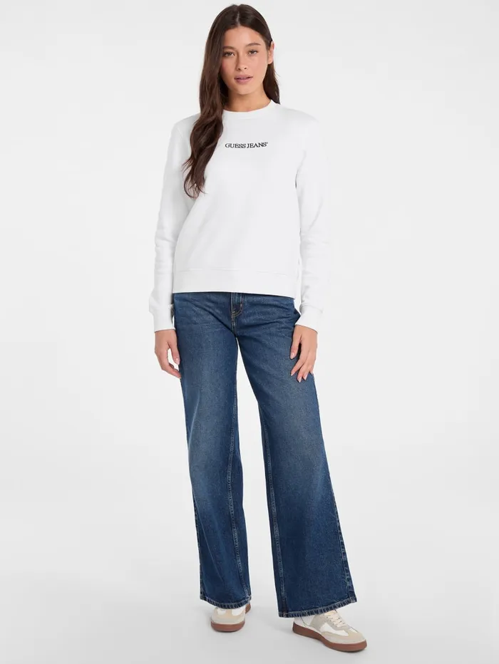 GUESS Tops Embroidered Logo Sweatshirt White 8211 Women