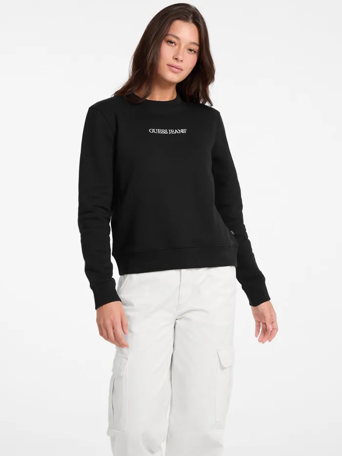 GUESS Tops Embroidered Logo Sweatshirt White 8211 Women