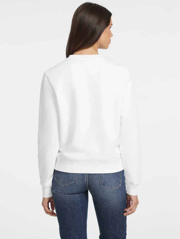 GUESS Tops Embroidered Logo Sweatshirt White 8211 Women