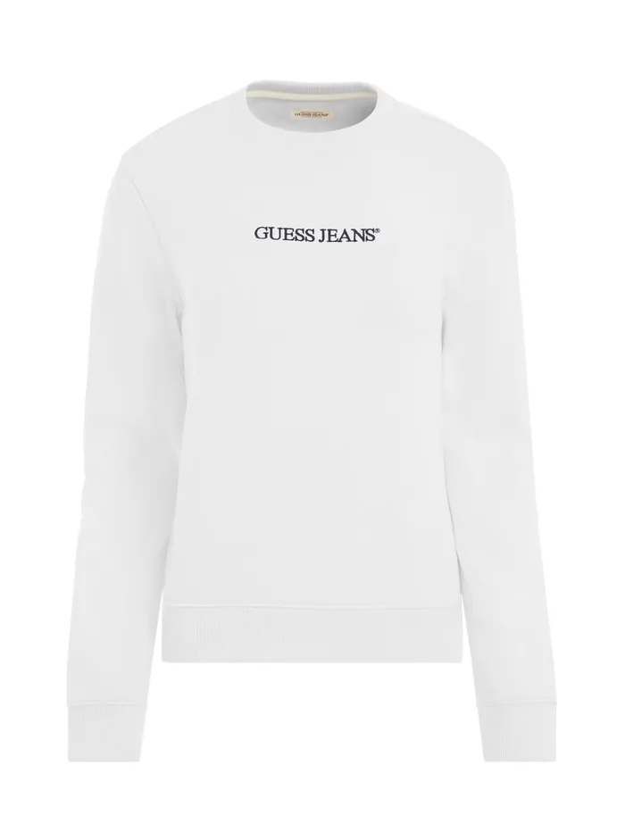 GUESS Tops Embroidered Logo Sweatshirt White 8211 Women