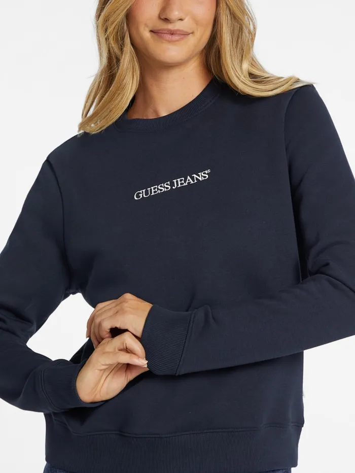 GUESS Tops Embroidered Logo Sweatshirt White 8211 Women