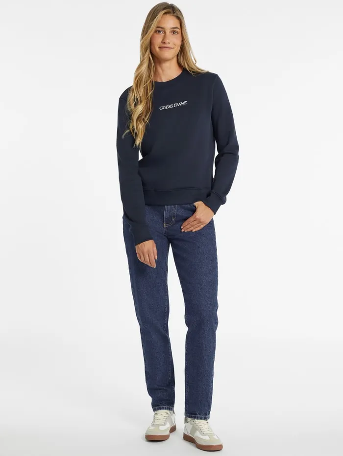 GUESS Tops Embroidered Logo Sweatshirt White 8211 Women