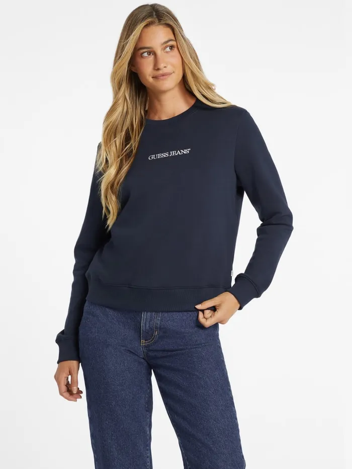 GUESS Tops Embroidered Logo Sweatshirt White 8211 Women