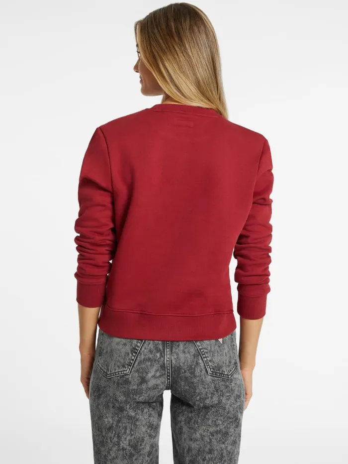 GUESS Tops Embroidered Logo Sweatshirt White 8211 Women