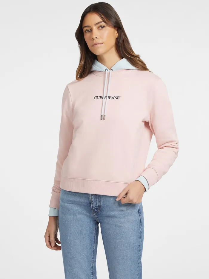 GUESS Tops Embroidered Logo Sweatshirt White 8211 Women