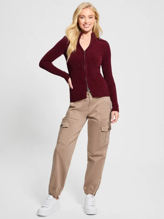 GUESS Tops Keily ZipFront Sweater Red 8211 Women