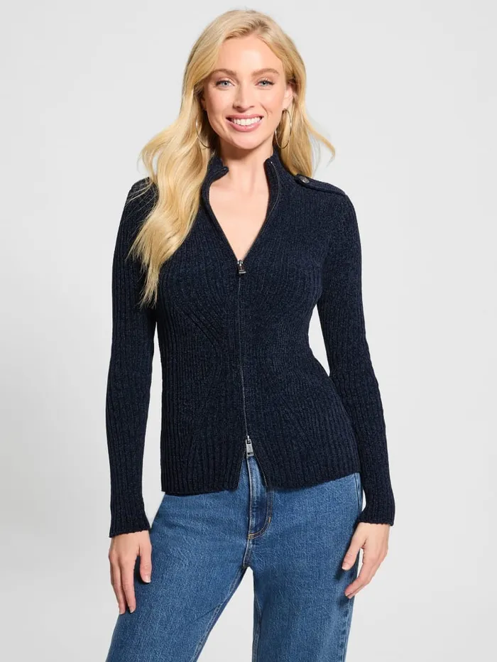 GUESS Tops Keily ZipFront Sweater Red 8211 Women