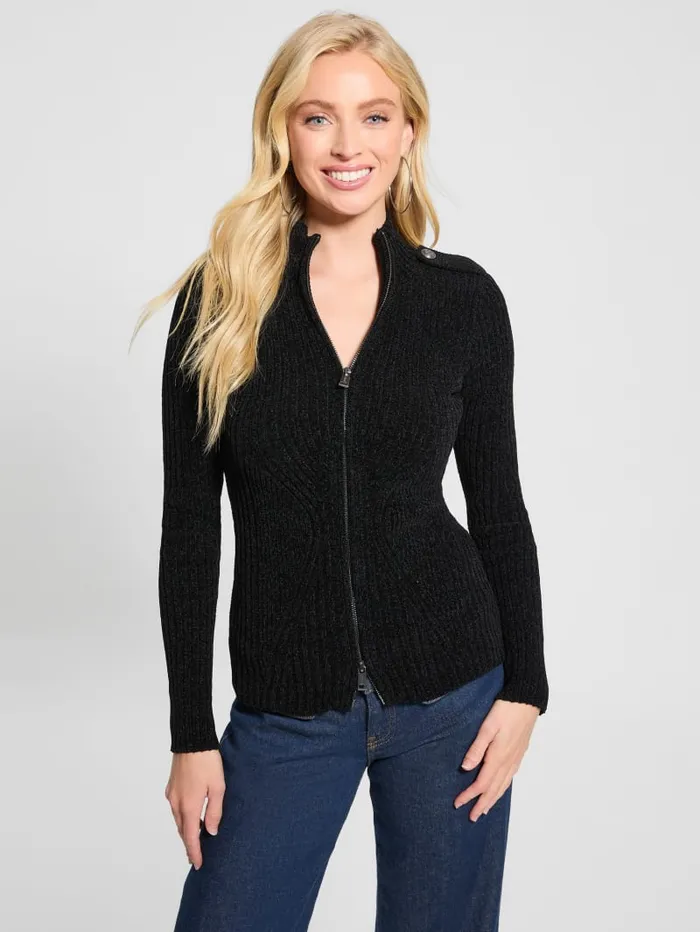 GUESS Tops Keily ZipFront Sweater Red 8211 Women