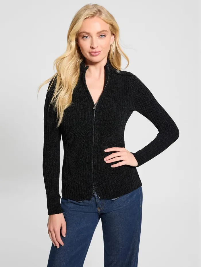 GUESS Tops Keily ZipFront Sweater Red 8211 Women