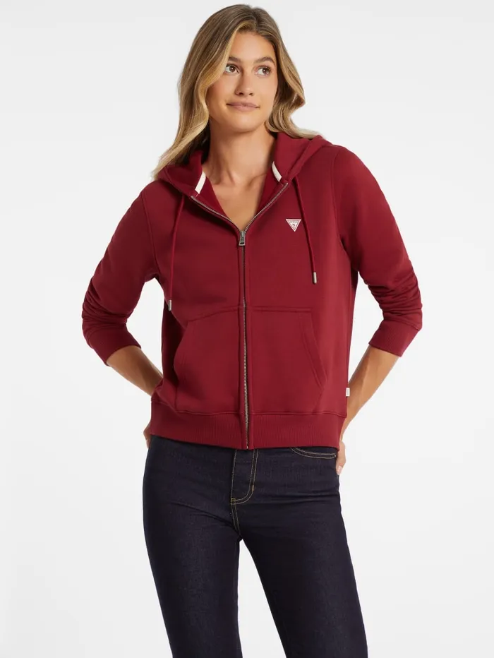 GUESS Tops Mini Patch ZipUp Sweatshirt Black 8211 Women