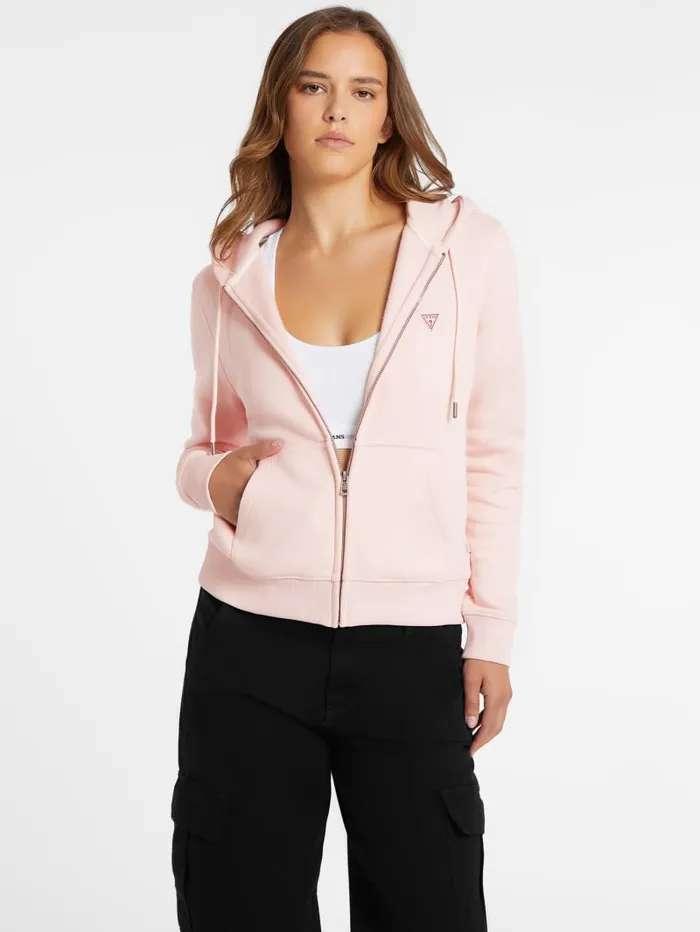 GUESS Tops Mini Patch ZipUp Sweatshirt Black 8211 Women