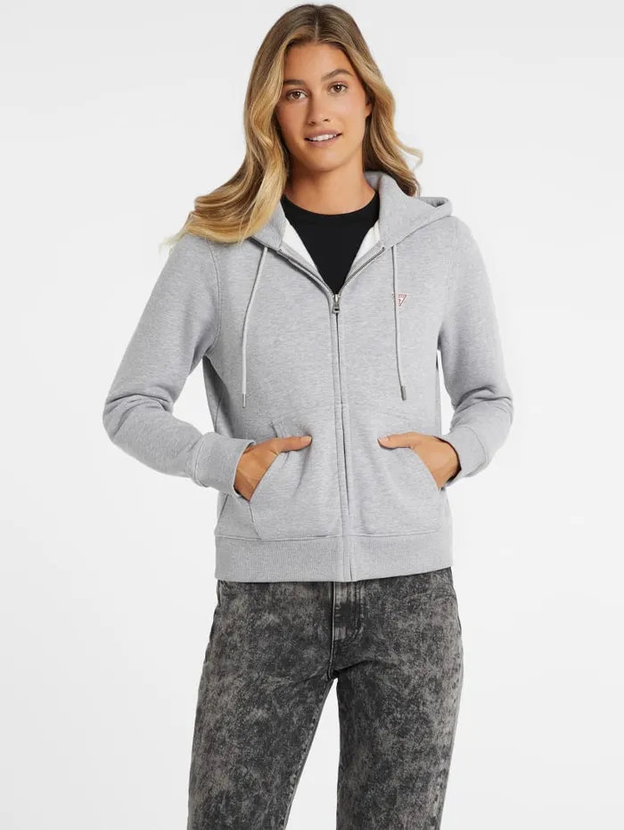 GUESS Tops Mini Patch ZipUp Sweatshirt Black 8211 Women