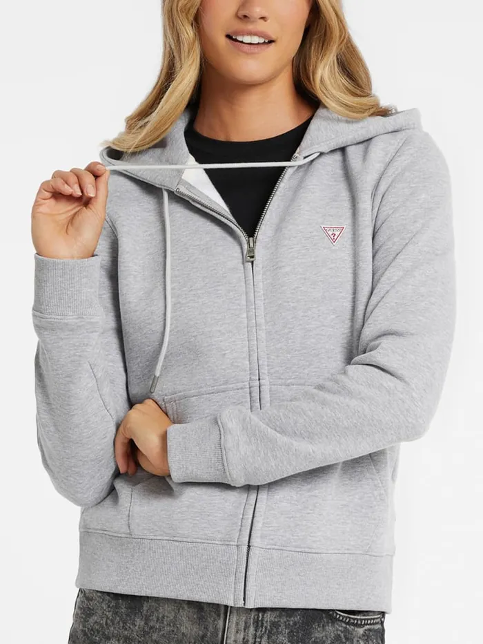 GUESS Tops Mini Patch ZipUp Sweatshirt Black 8211 Women