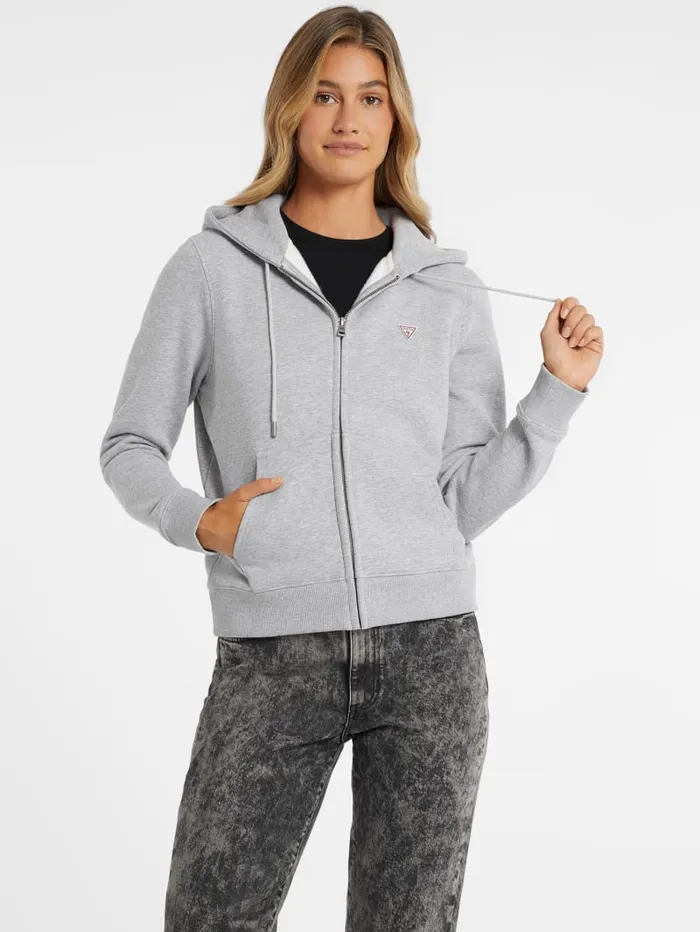 GUESS Tops Mini Patch ZipUp Sweatshirt Black 8211 Women