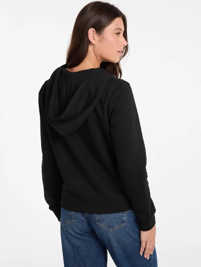 GUESS Tops Mini Patch ZipUp Sweatshirt Black 8211 Women