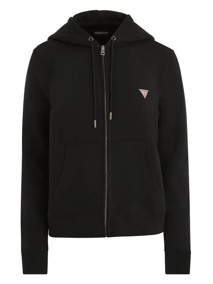GUESS Tops Mini Patch ZipUp Sweatshirt Black 8211 Women