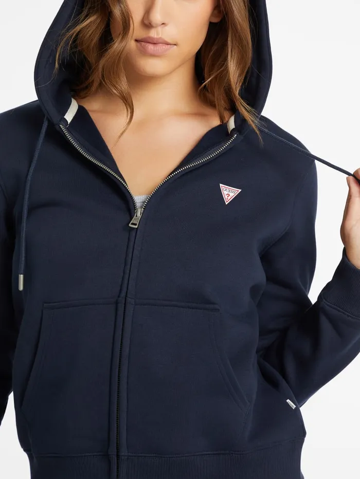 GUESS Tops Mini Patch ZipUp Sweatshirt Black 8211 Women