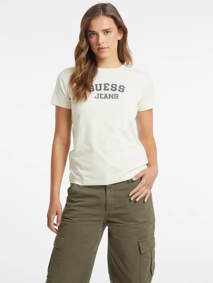 GUESS Tops Regular TwoTone Logo Tee White 8211 Women