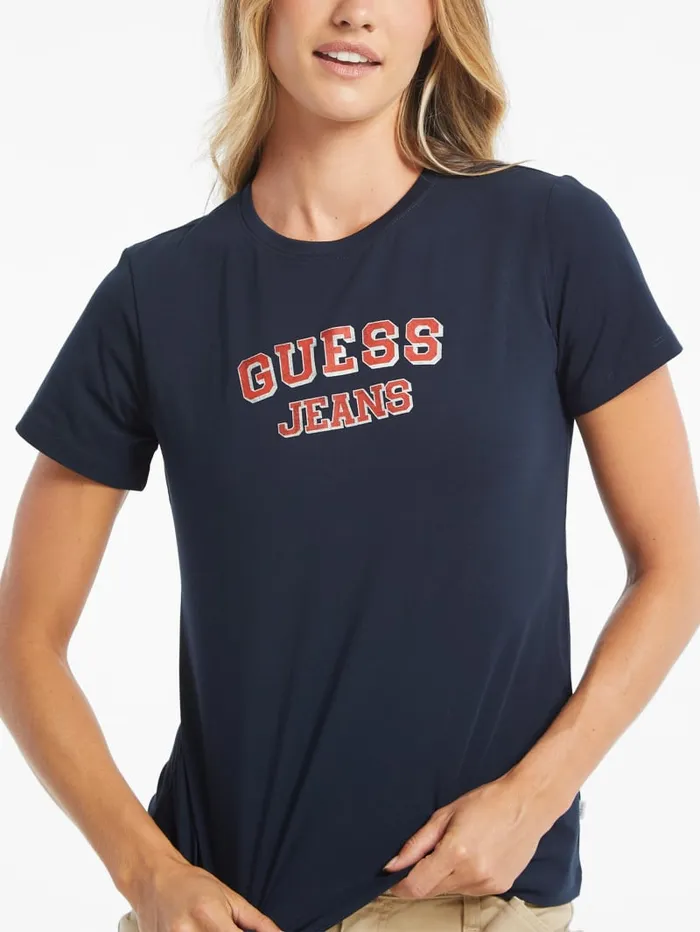 GUESS Tops Regular TwoTone Logo Tee White 8211 Women