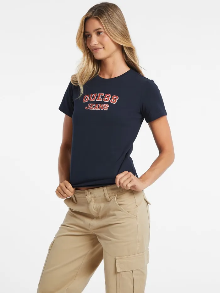 GUESS Tops Regular TwoTone Logo Tee White 8211 Women