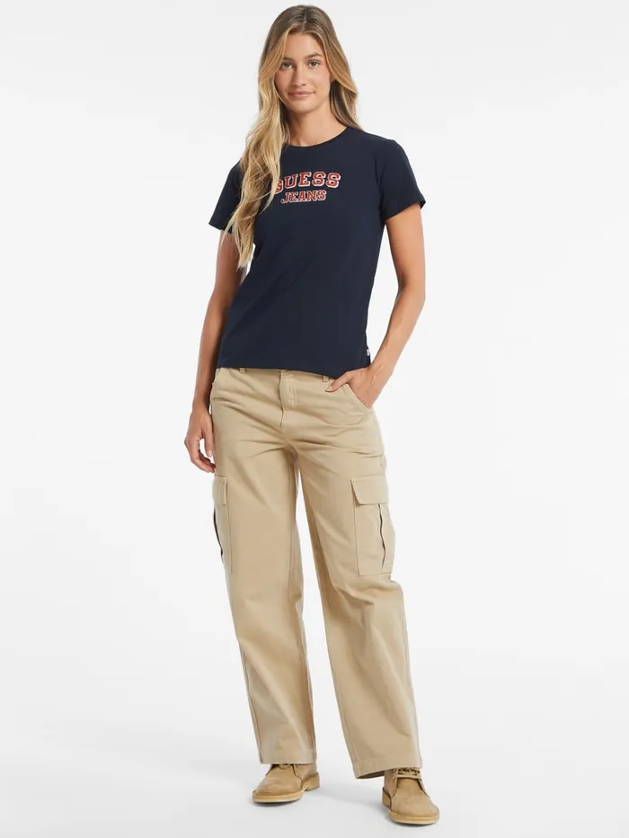 GUESS Tops Regular TwoTone Logo Tee White 8211 Women