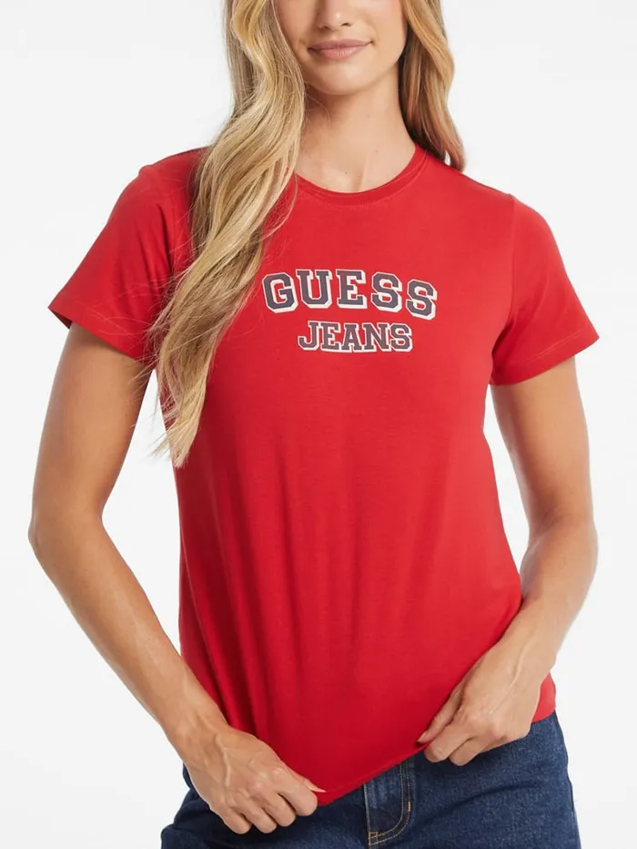 GUESS Tops Regular TwoTone Logo Tee White 8211 Women