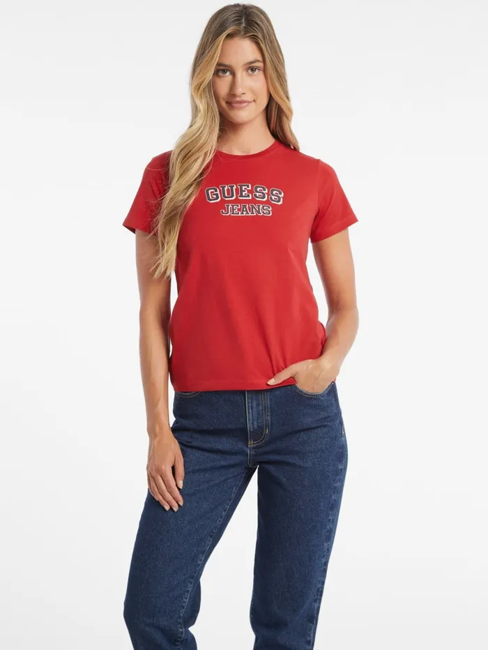 GUESS Tops Regular TwoTone Logo Tee White 8211 Women