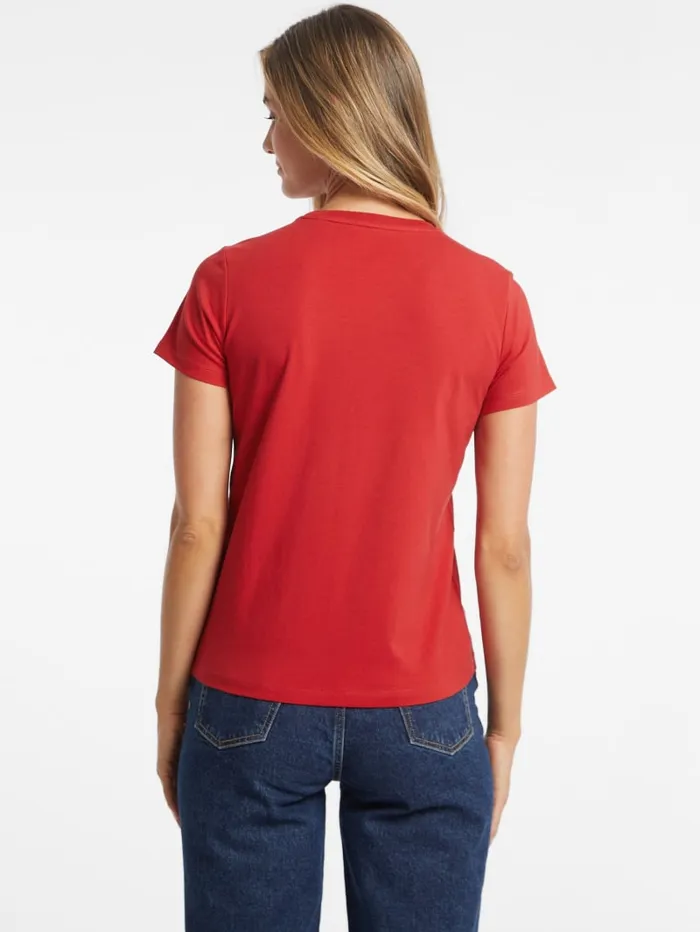 GUESS Tops Regular TwoTone Logo Tee White 8211 Women