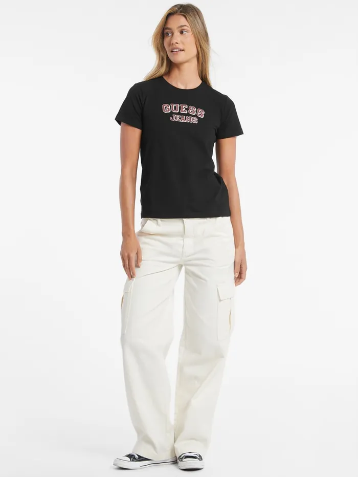GUESS Tops Regular TwoTone Logo Tee White 8211 Women